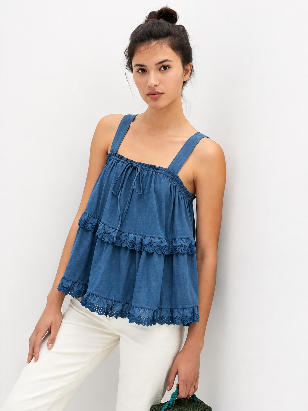 Anthropologie Tiered Eyelet Tank